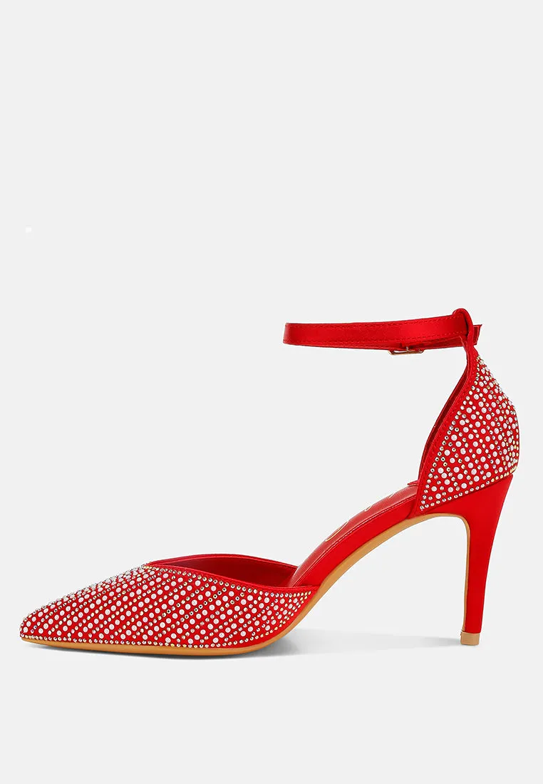 Pearls & Sequins Embellished Stiletto Sandals by RUW