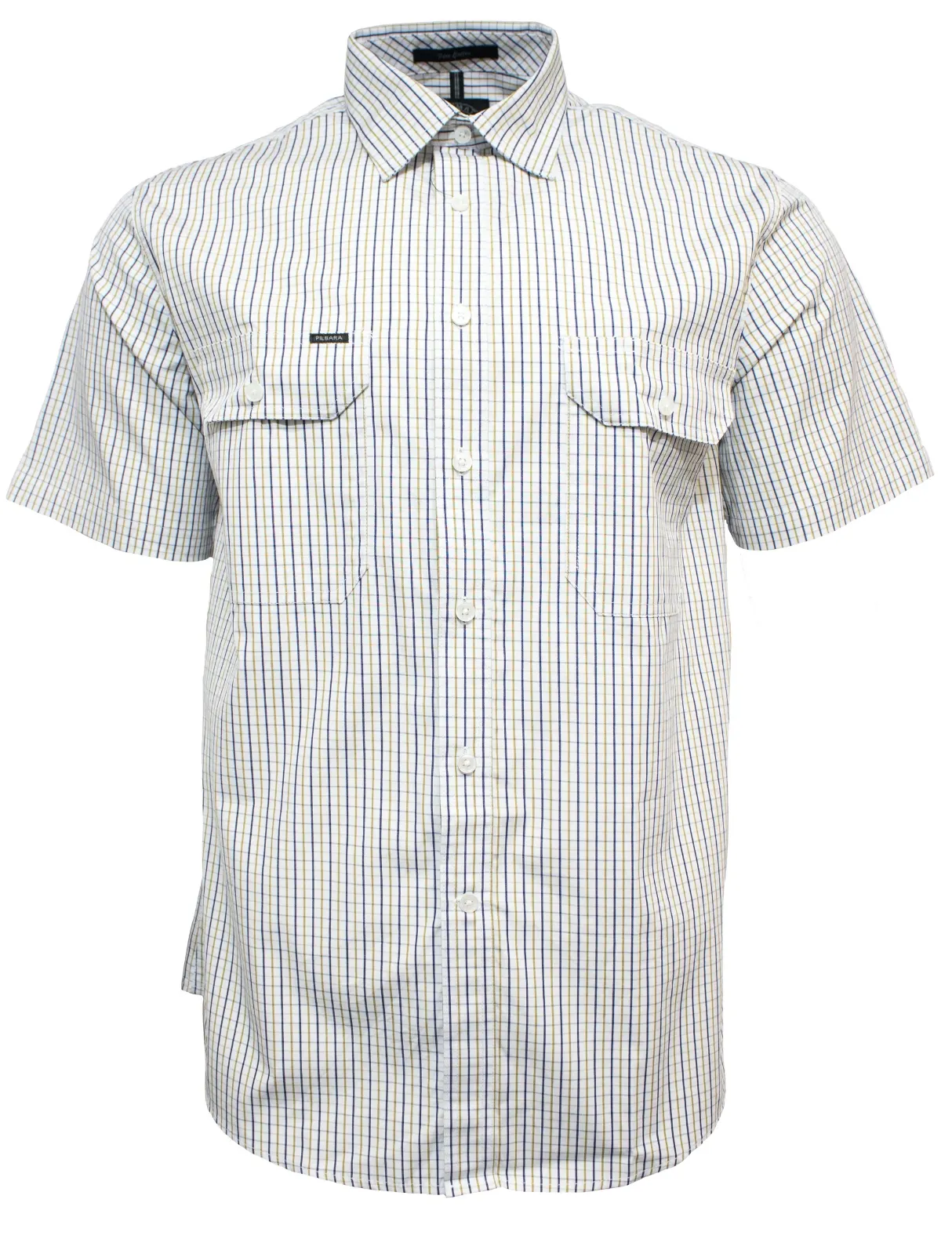 Pilbara Short Sleeve Check Double Pocket Shirt