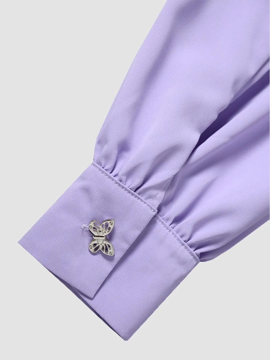Pinch Pleat Split Shirt Top with Belt