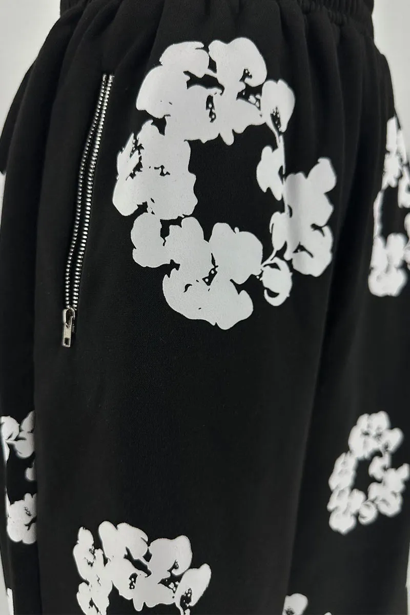 PJ0399 Floral Wide Leg Sweatpants