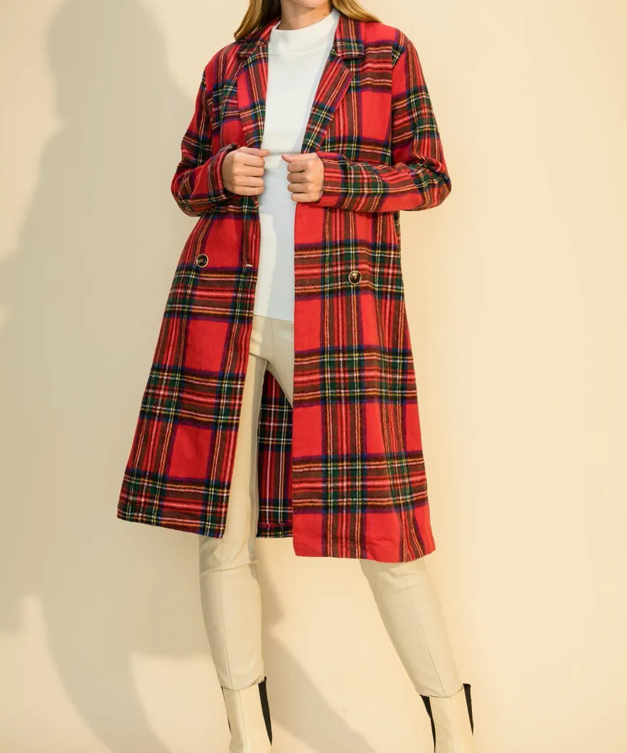 Plaid Blazer Coat