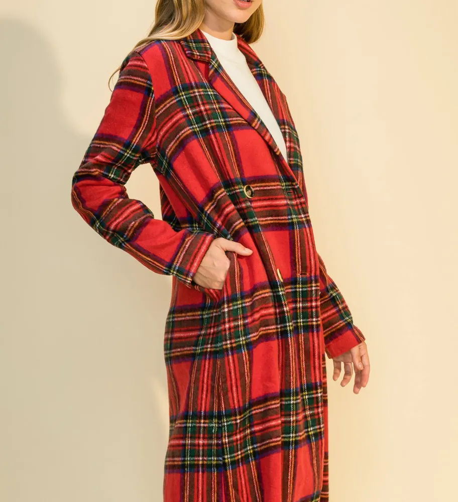 Plaid Blazer Coat
