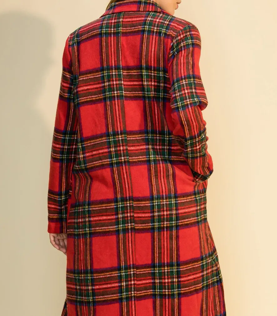 Plaid Blazer Coat