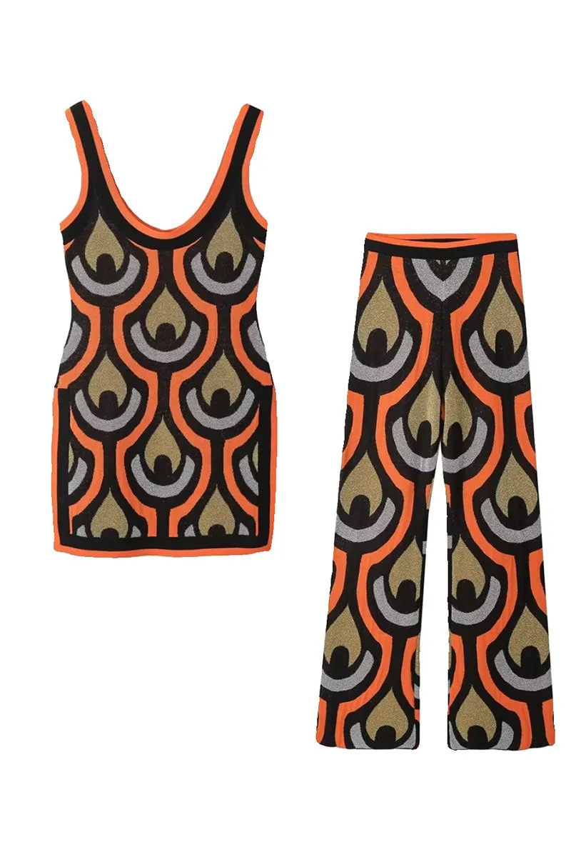 PN0117 Graphic Knitted Long Pants