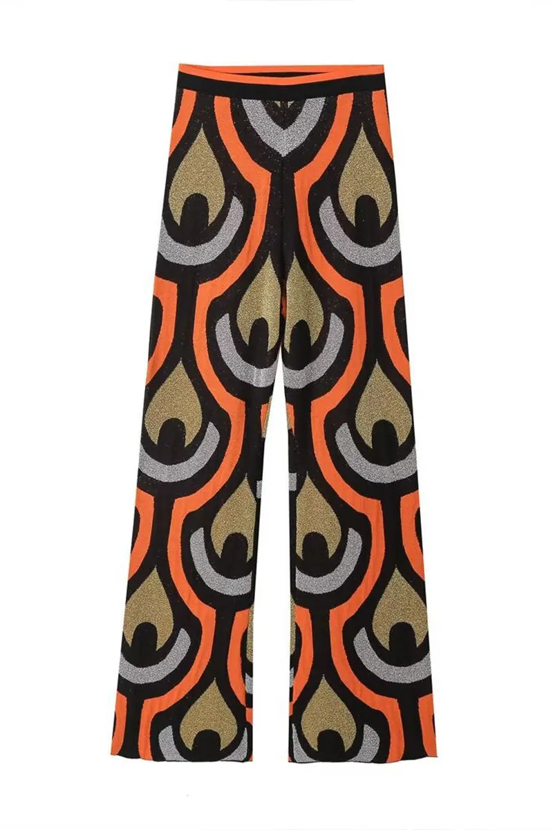 PN0117 Graphic Knitted Long Pants