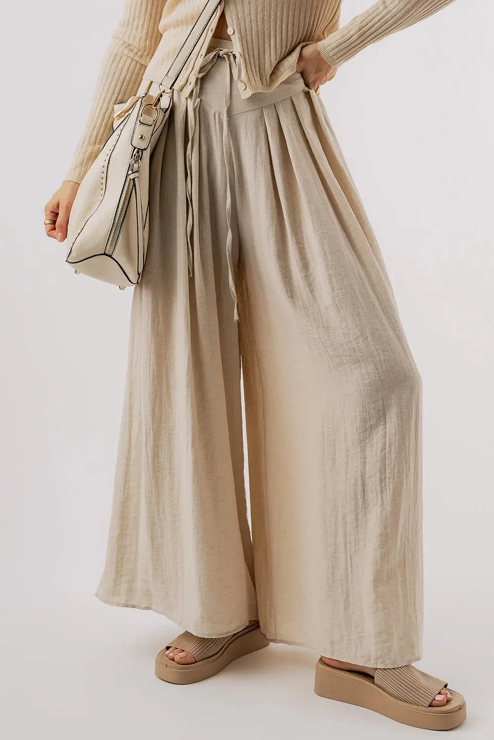 'Poet' Linen Wide Leg Pants