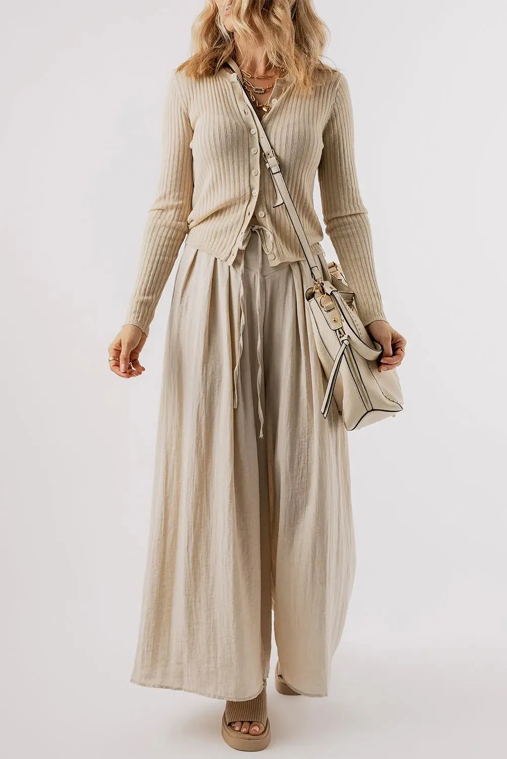 'Poet' Linen Wide Leg Pants