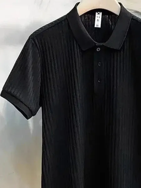 PoloShirtMen Striped Knit Polo Shirt