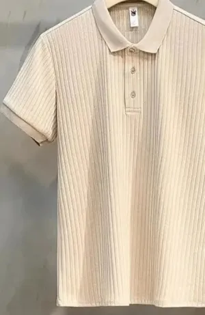 PoloShirtMen Striped Knit Polo Shirt