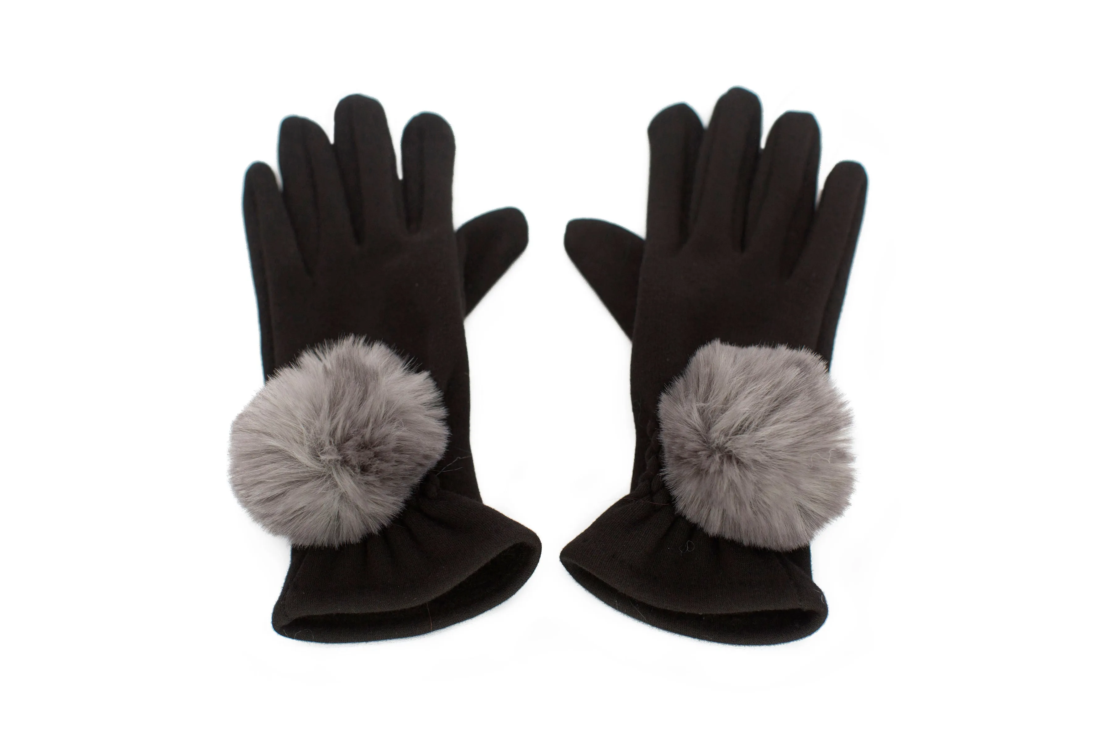 Pompoms Faux Fur Gloves
