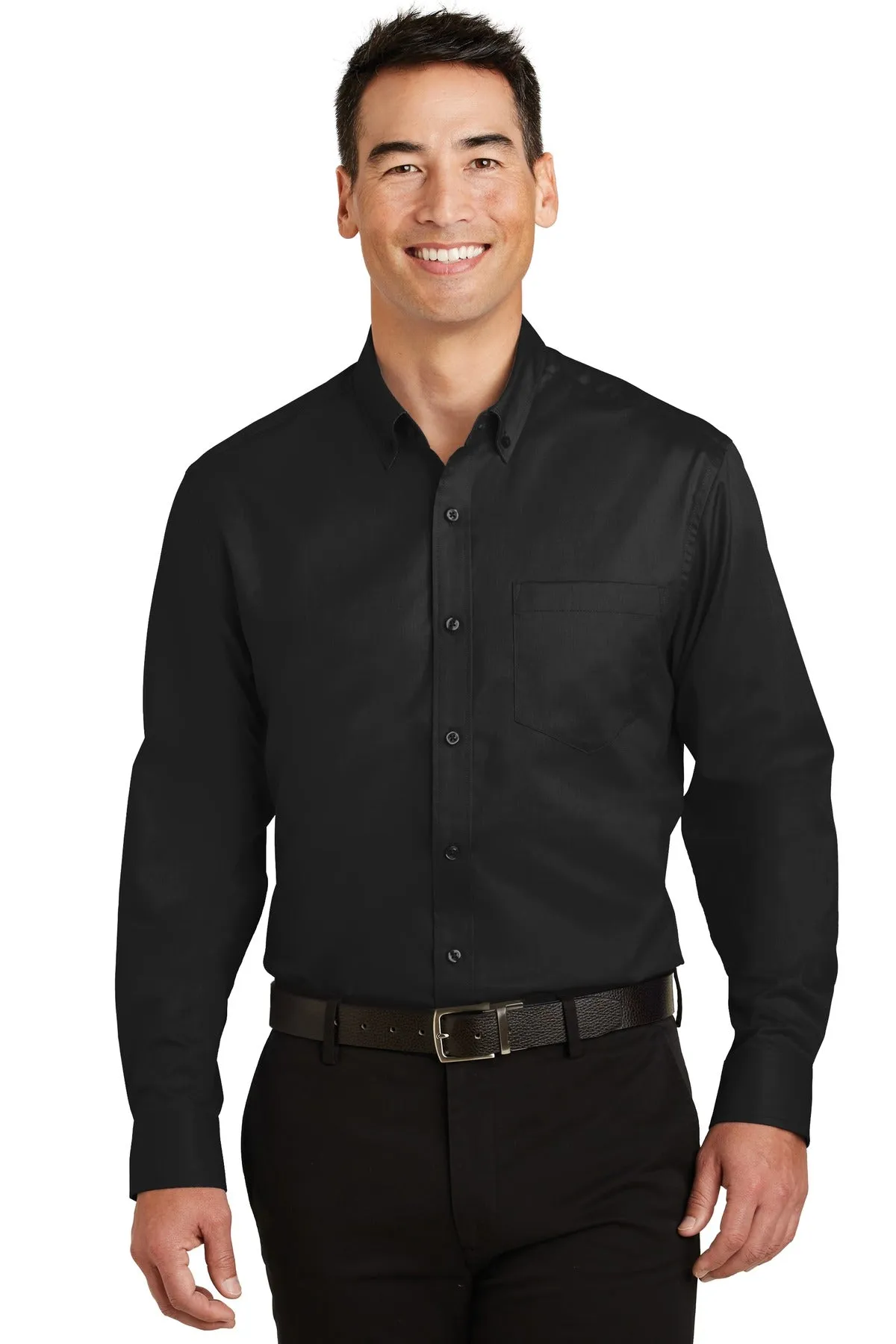 Port Authority SuperPro Twill Shirt. S663 Black