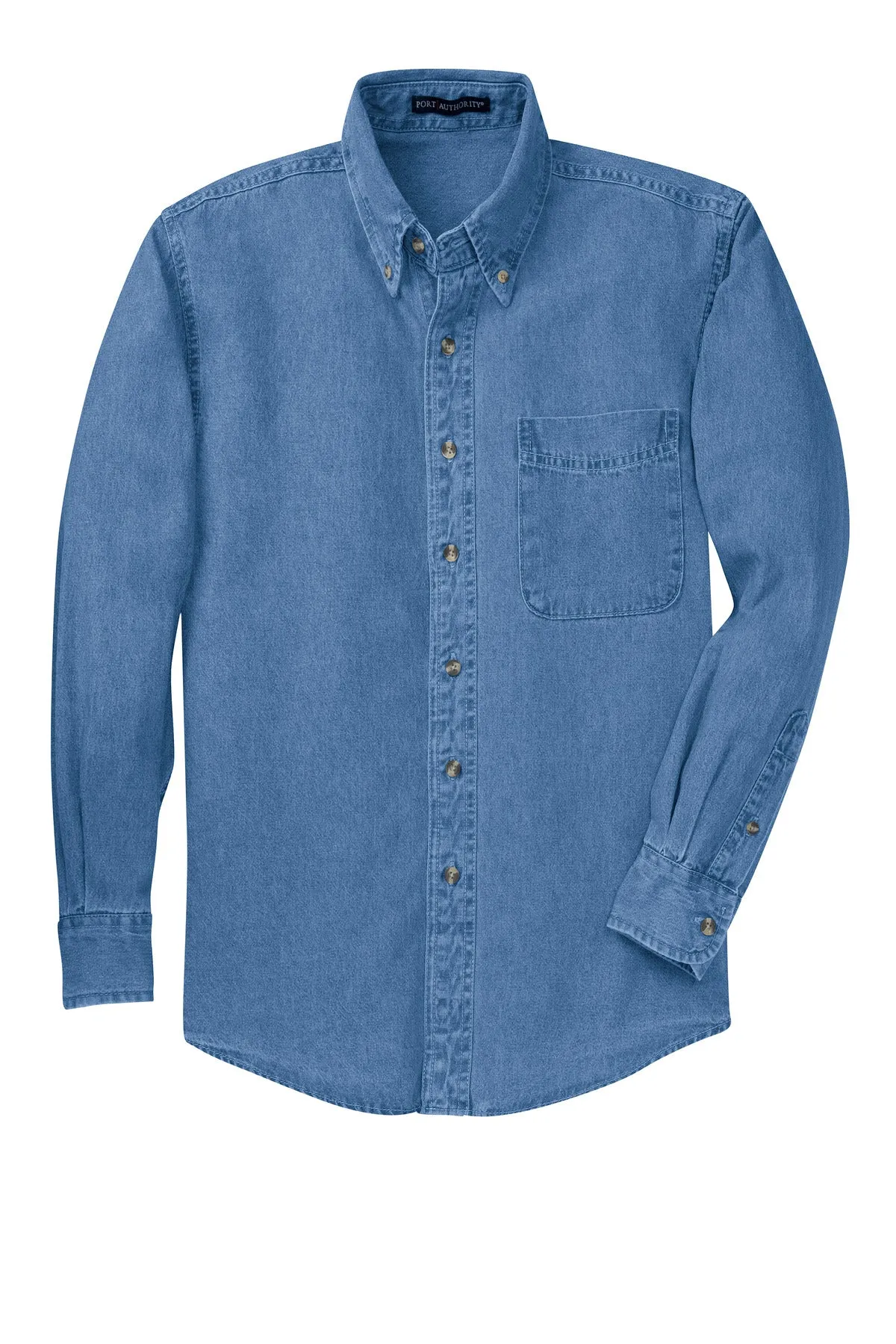Port Authority Tall Long Sleeve Denim Shirt. TLS600 Faded Blue Tall