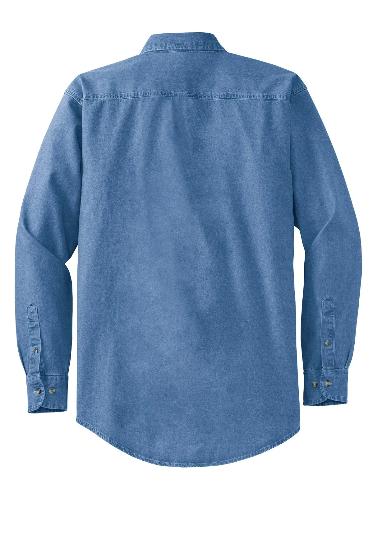 Port Authority Tall Long Sleeve Denim Shirt. TLS600 Faded Blue Tall