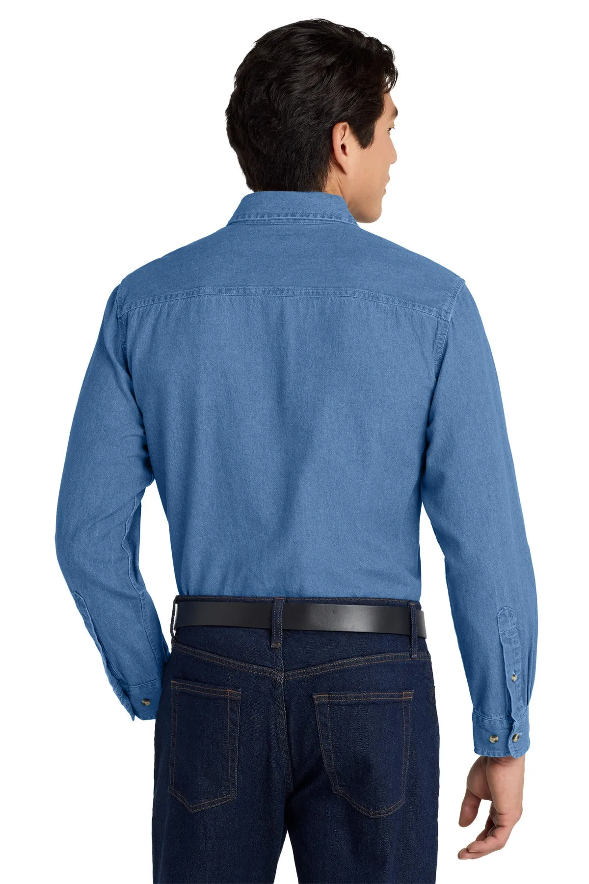 Port Authority Tall Long Sleeve Denim Shirt. TLS600 Faded Blue Tall