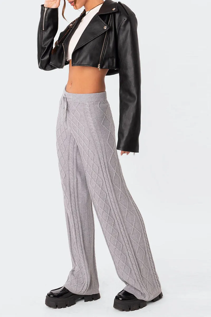 PR3325 Knitted Wide Leg Pants
