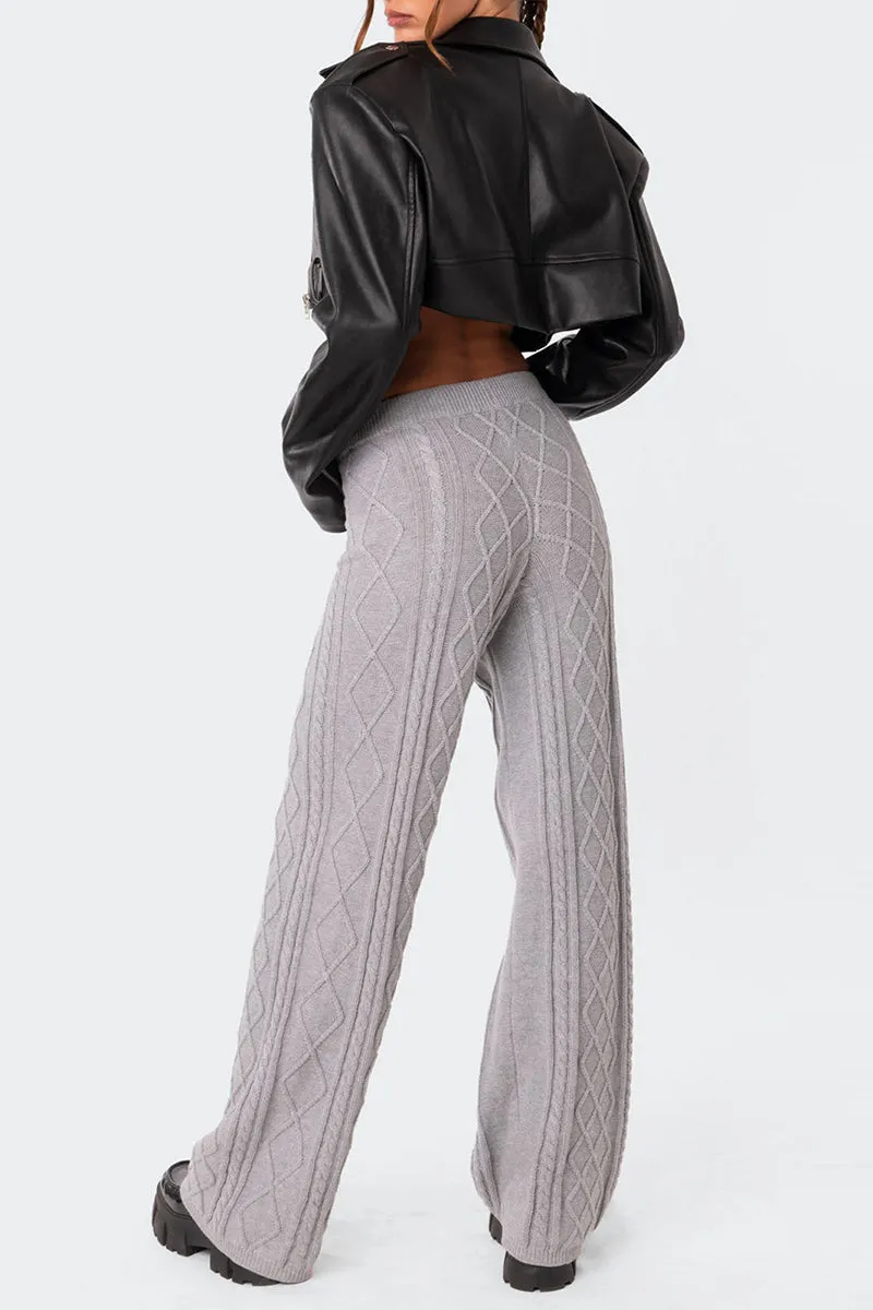 PR3325 Knitted Wide Leg Pants