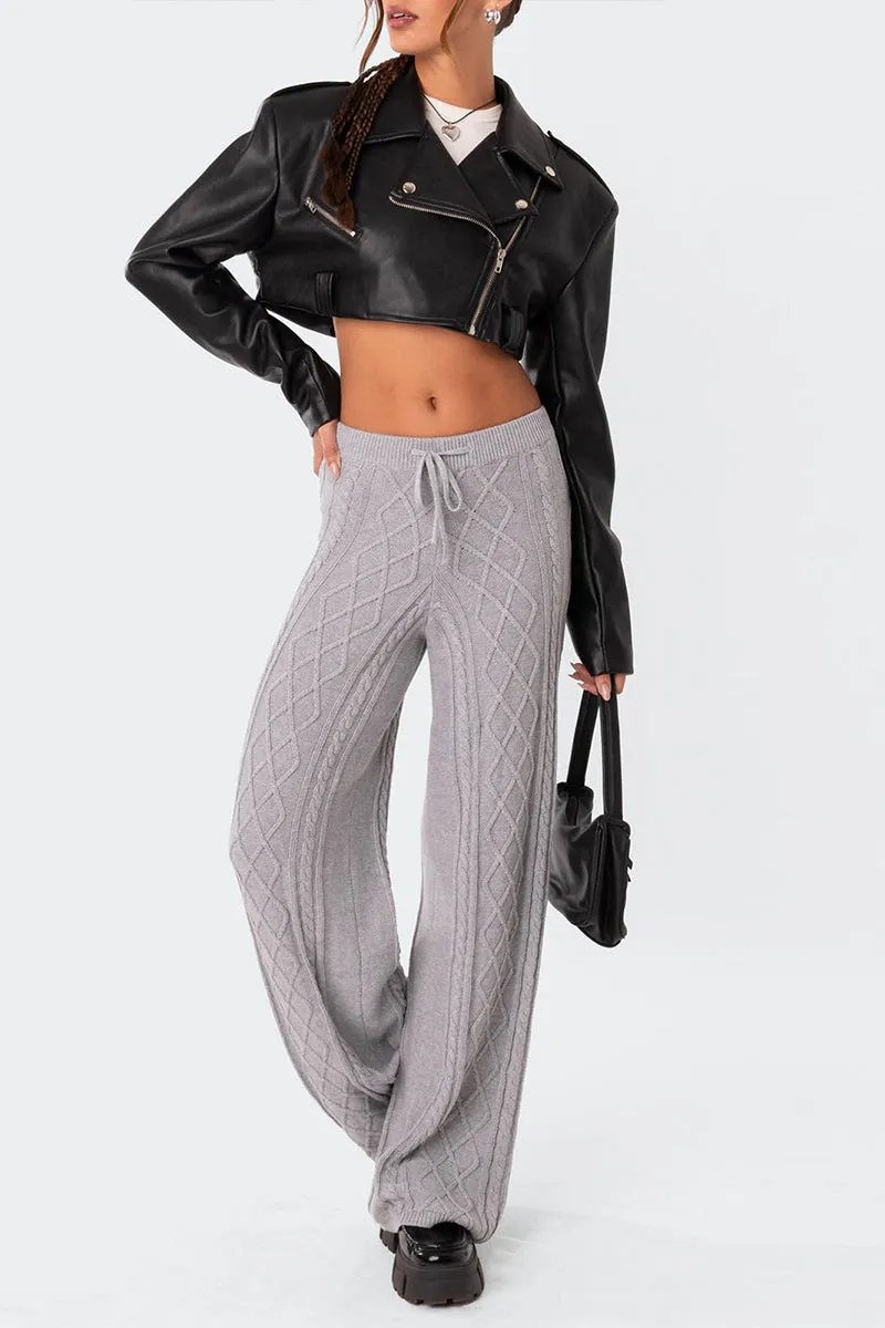 PR3325 Knitted Wide Leg Pants
