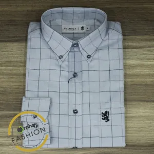 Pringle Mens Long Sleeve Classic Fit Shirt Grey Check