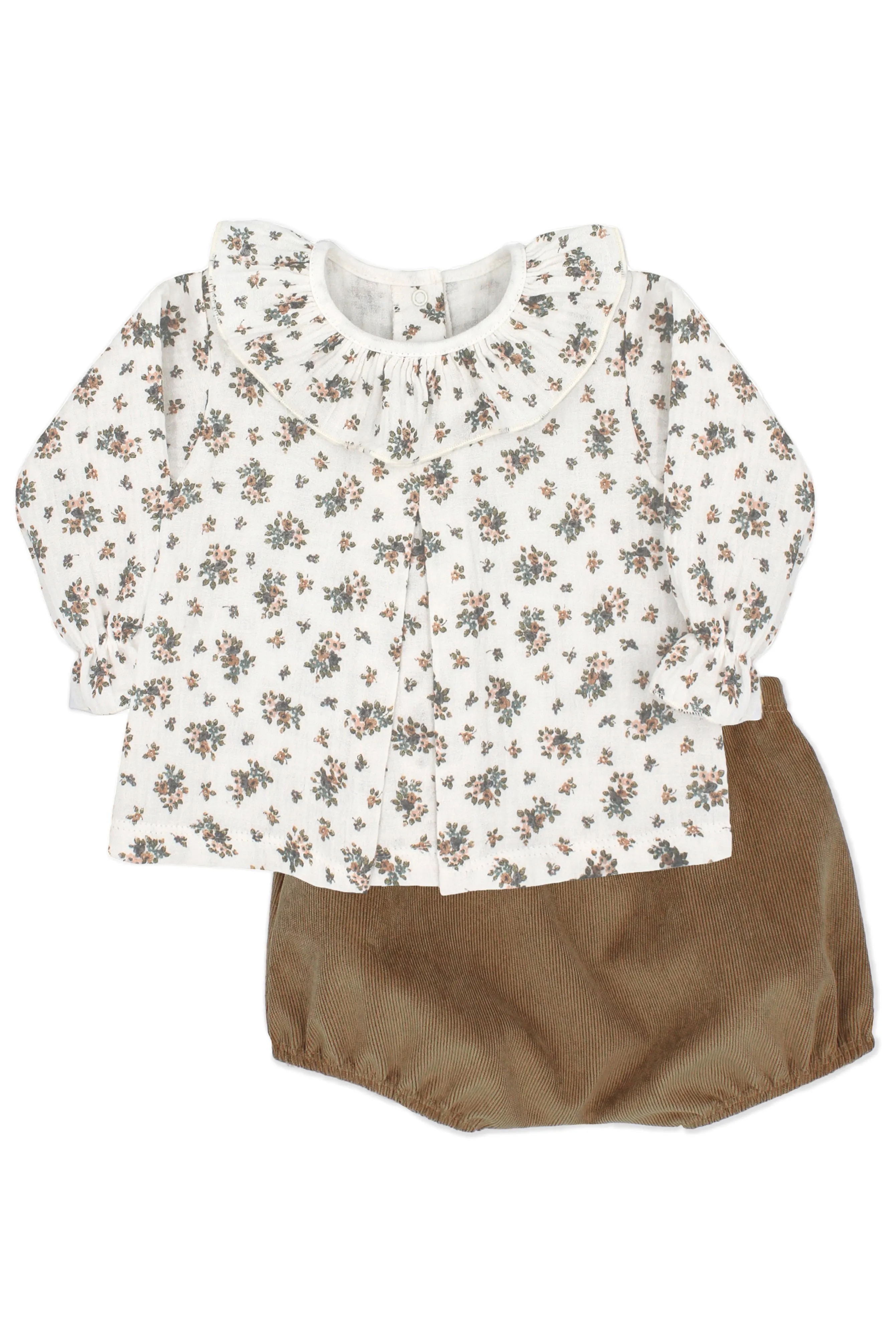 "Kiara" Vintage Floral Blouse & Bloomers