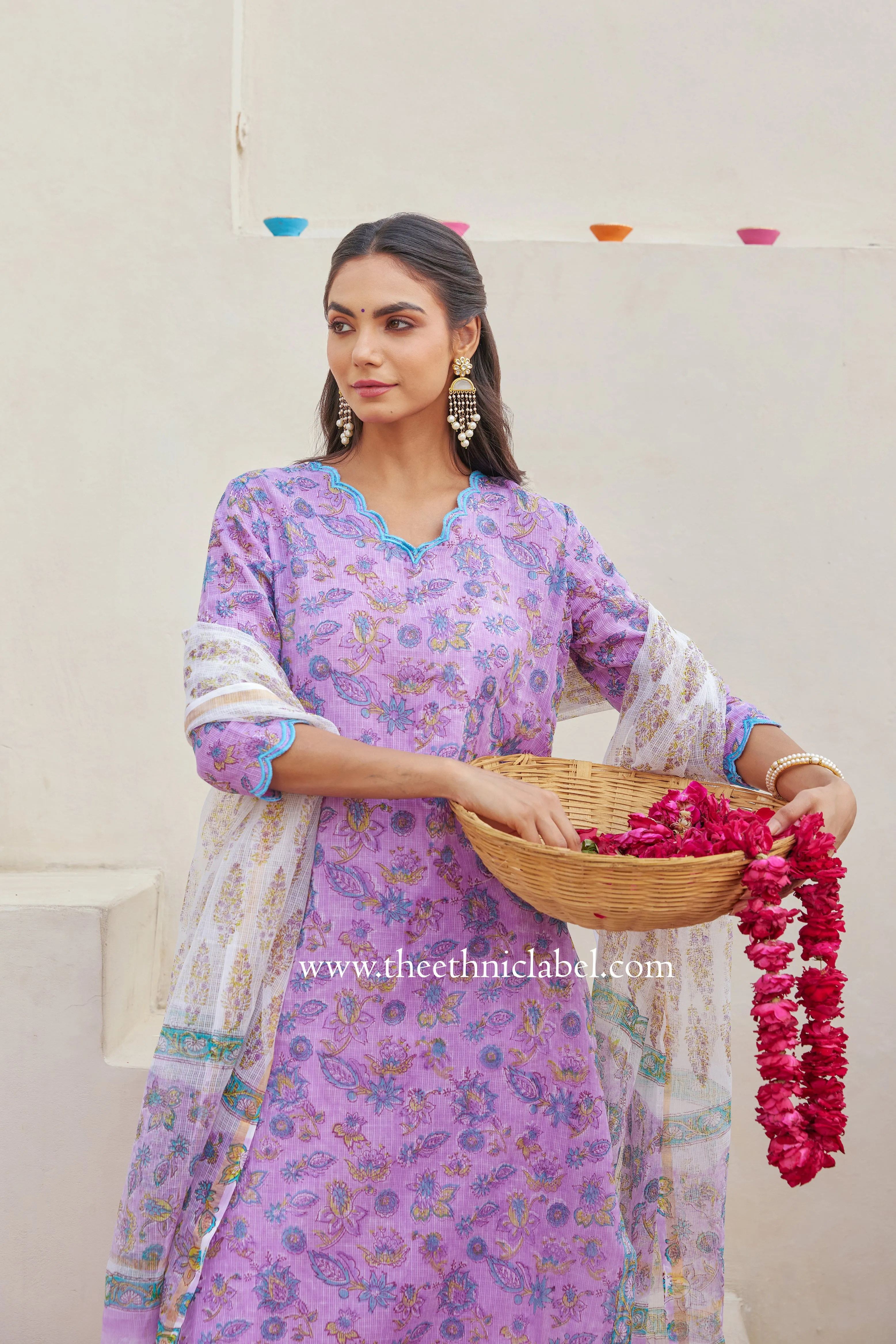 "Pranali" Kota Doriya Suit Set with dupatta(3pc)