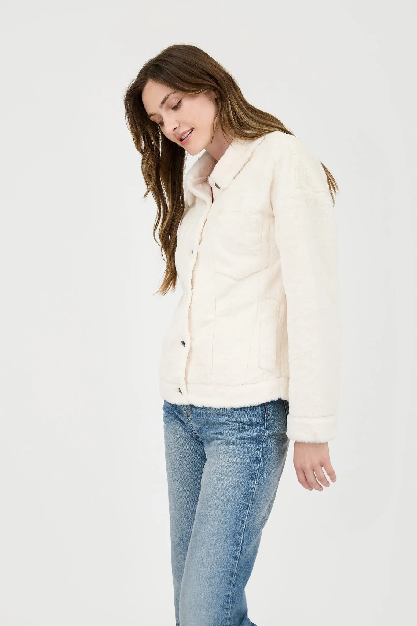Raquel Faux Fur Button Jacket