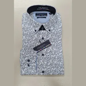 R.B.Boston Square Print L/S Shirt Green