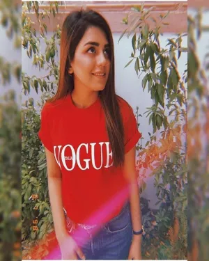 Red Vogue Cotton Printed T-Shirt For