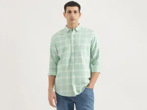 Regular Fit Button Down Collar Checkered Shirt