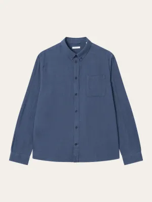 Regular fit melangé flannel shirt estate blue