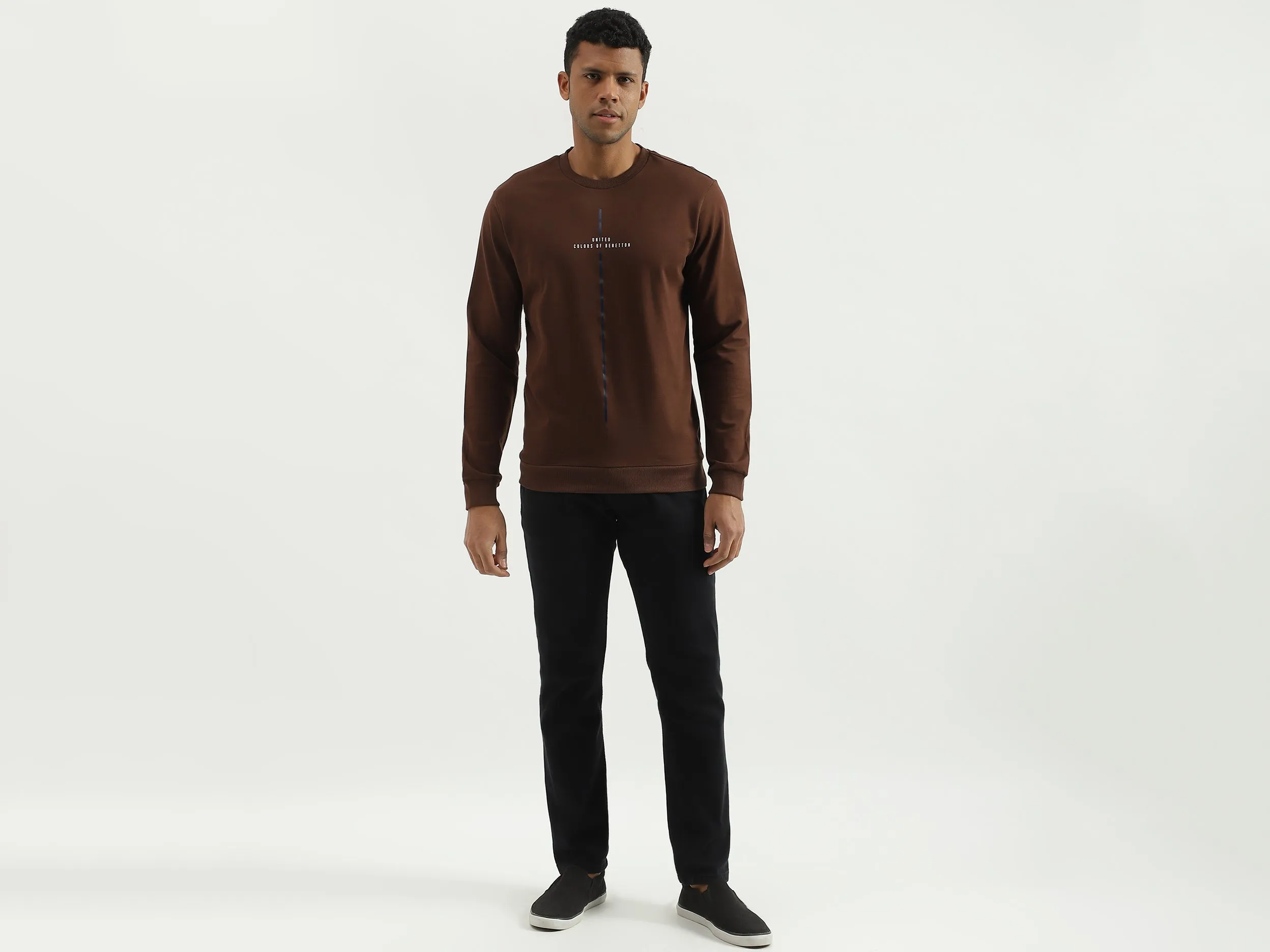 Regular Fit Round Neck Solid Sweatshirt