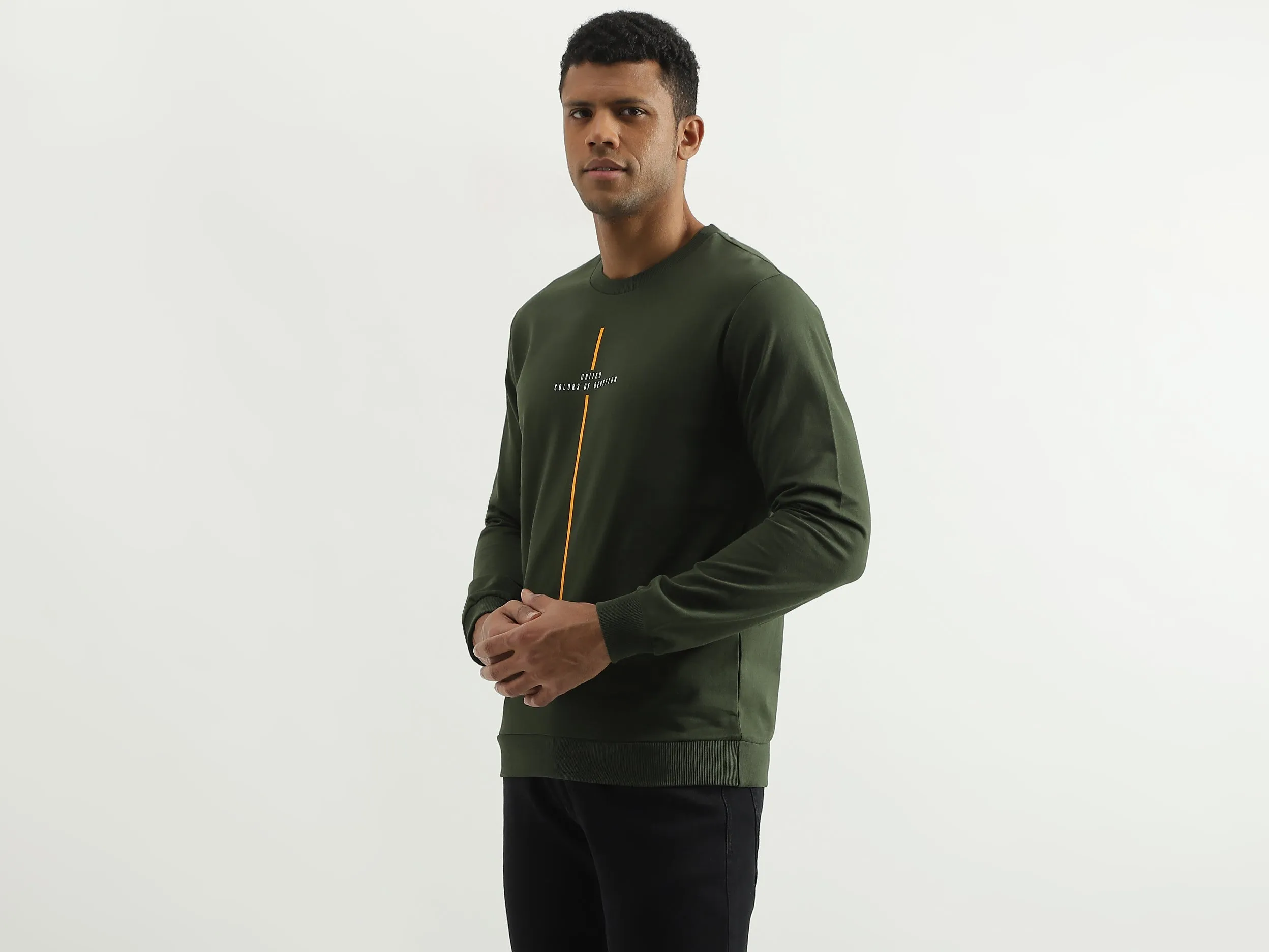 Regular Fit Round Neck Solid Sweatshirt