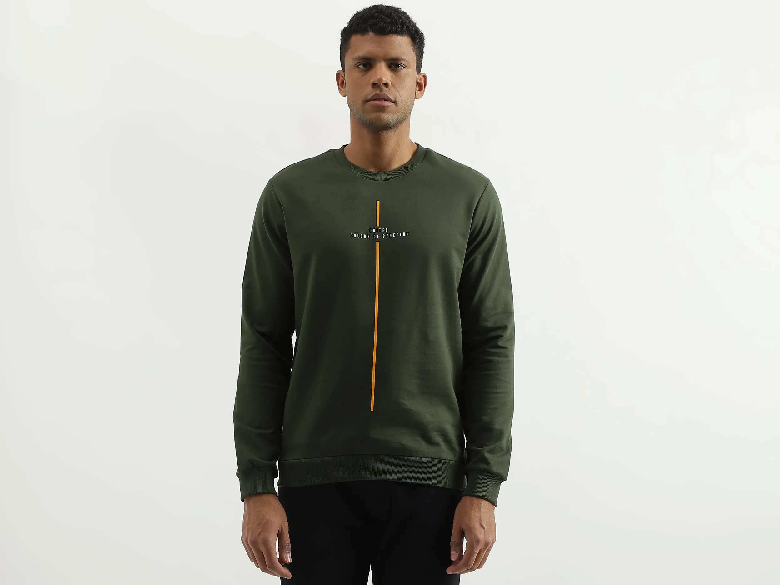 Regular Fit Round Neck Solid Sweatshirt