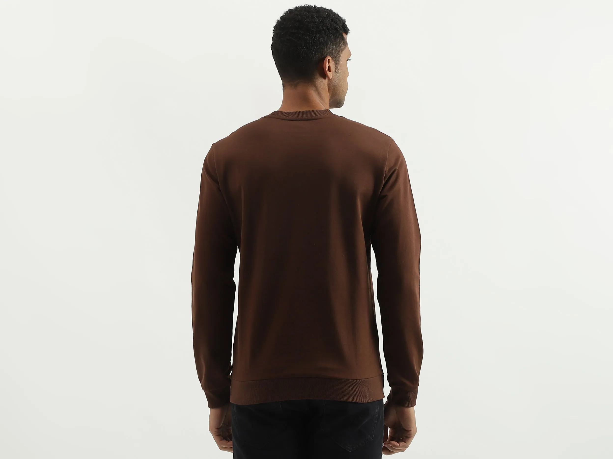 Regular Fit Round Neck Solid Sweatshirt