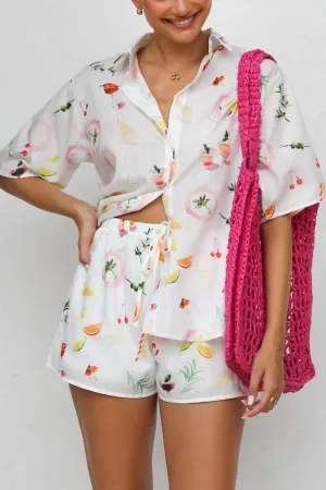 Relaxed Fit Pajama Set with Whimsical Print