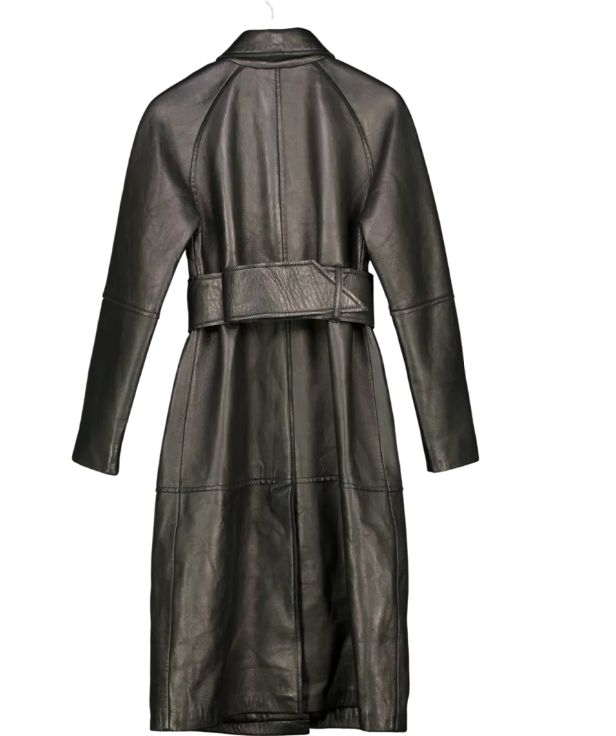 Remain Birger Christensen Black Buma Coat 100% Sheepskin UK 8