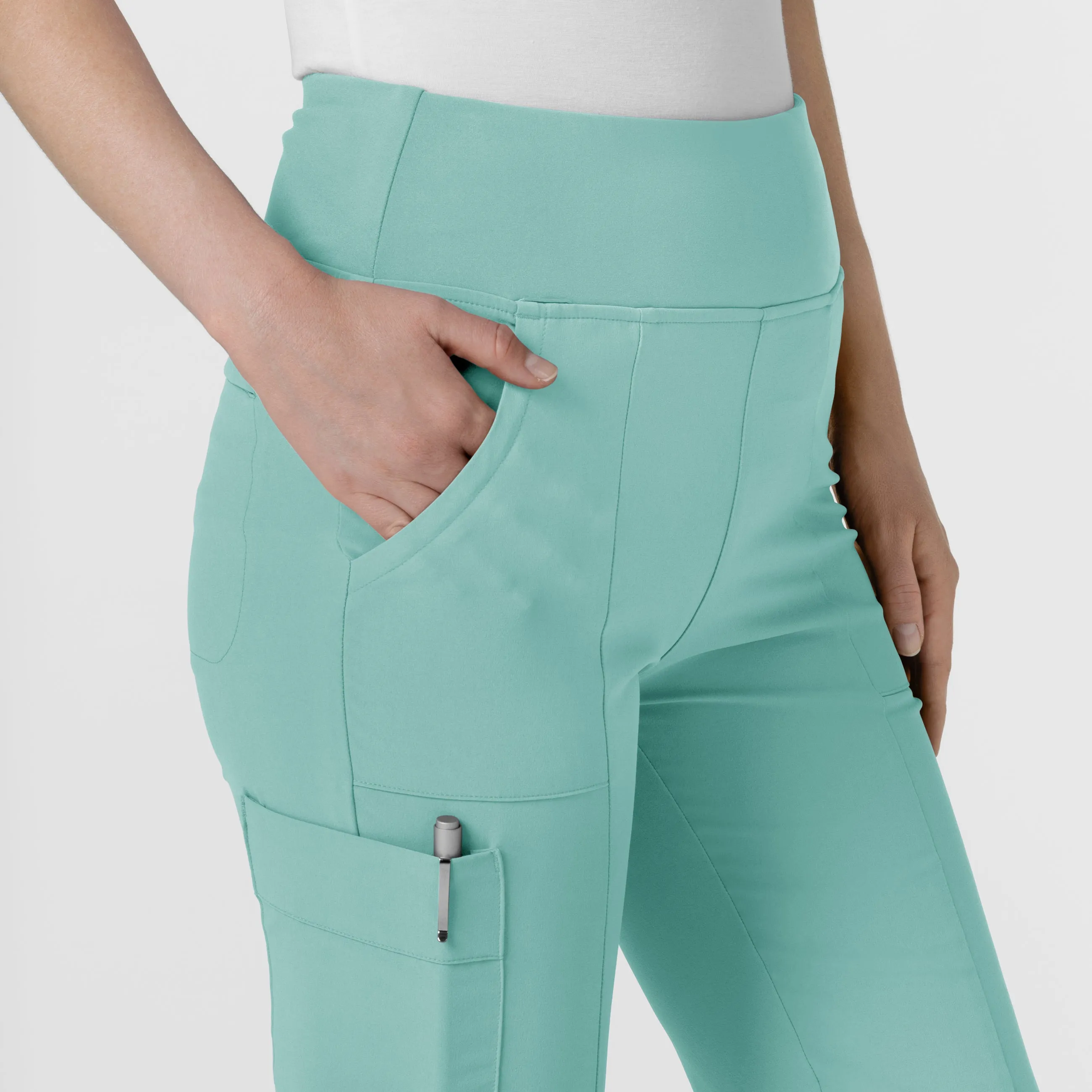 RENEW 5534 Cargo Flare Scrub Pants Turquoise