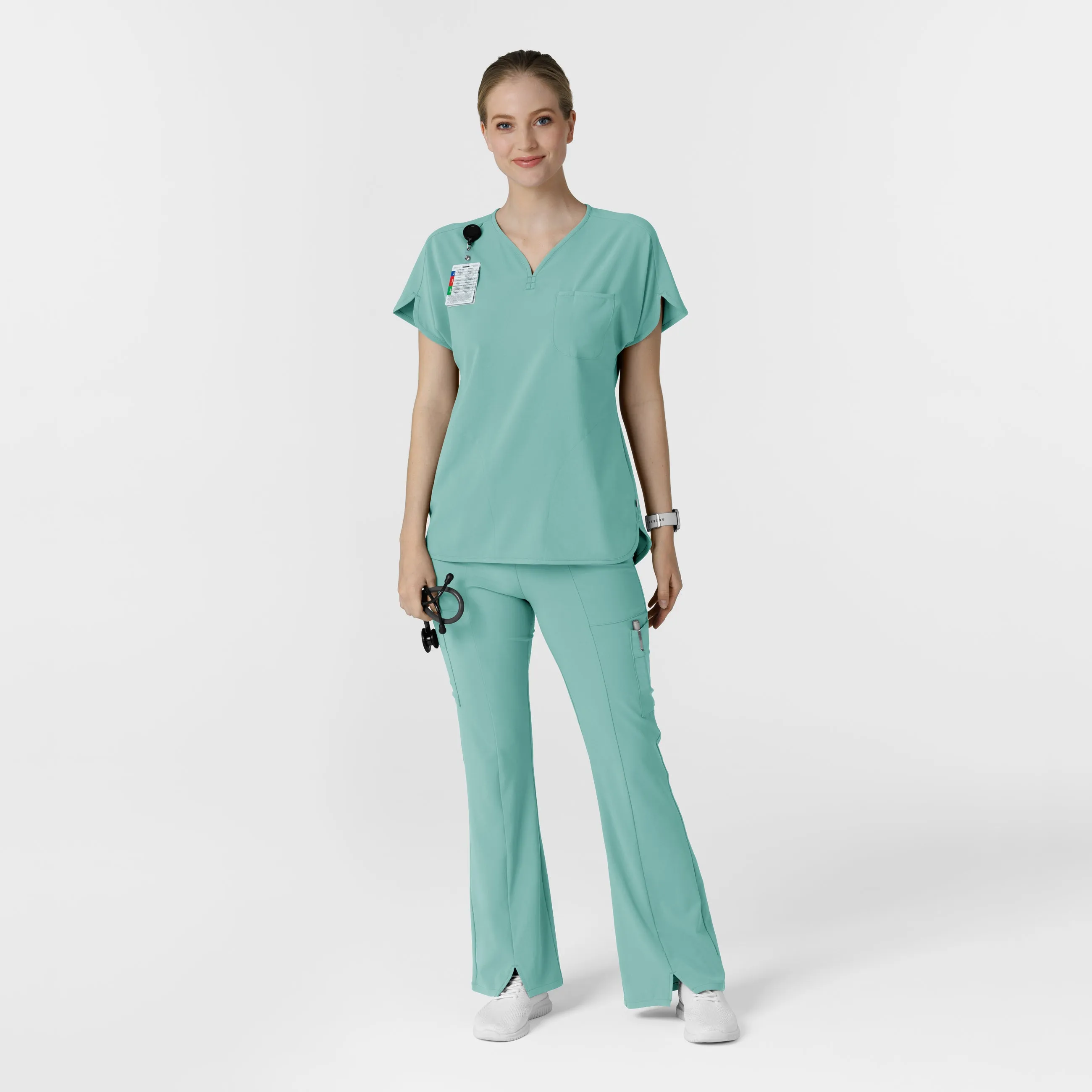 RENEW 5534 Cargo Flare Scrub Pants Turquoise