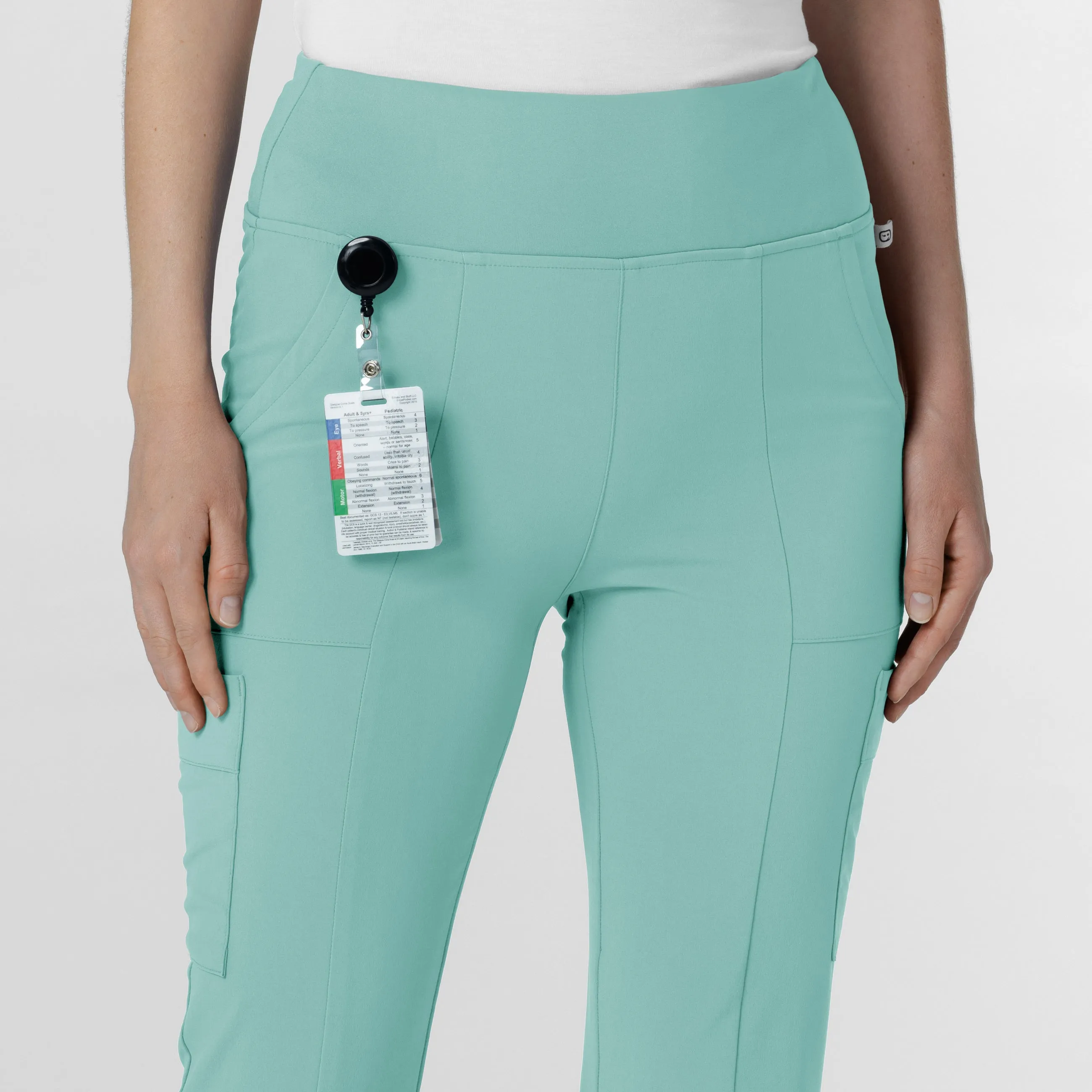 RENEW 5534 Cargo Flare Scrub Pants Turquoise
