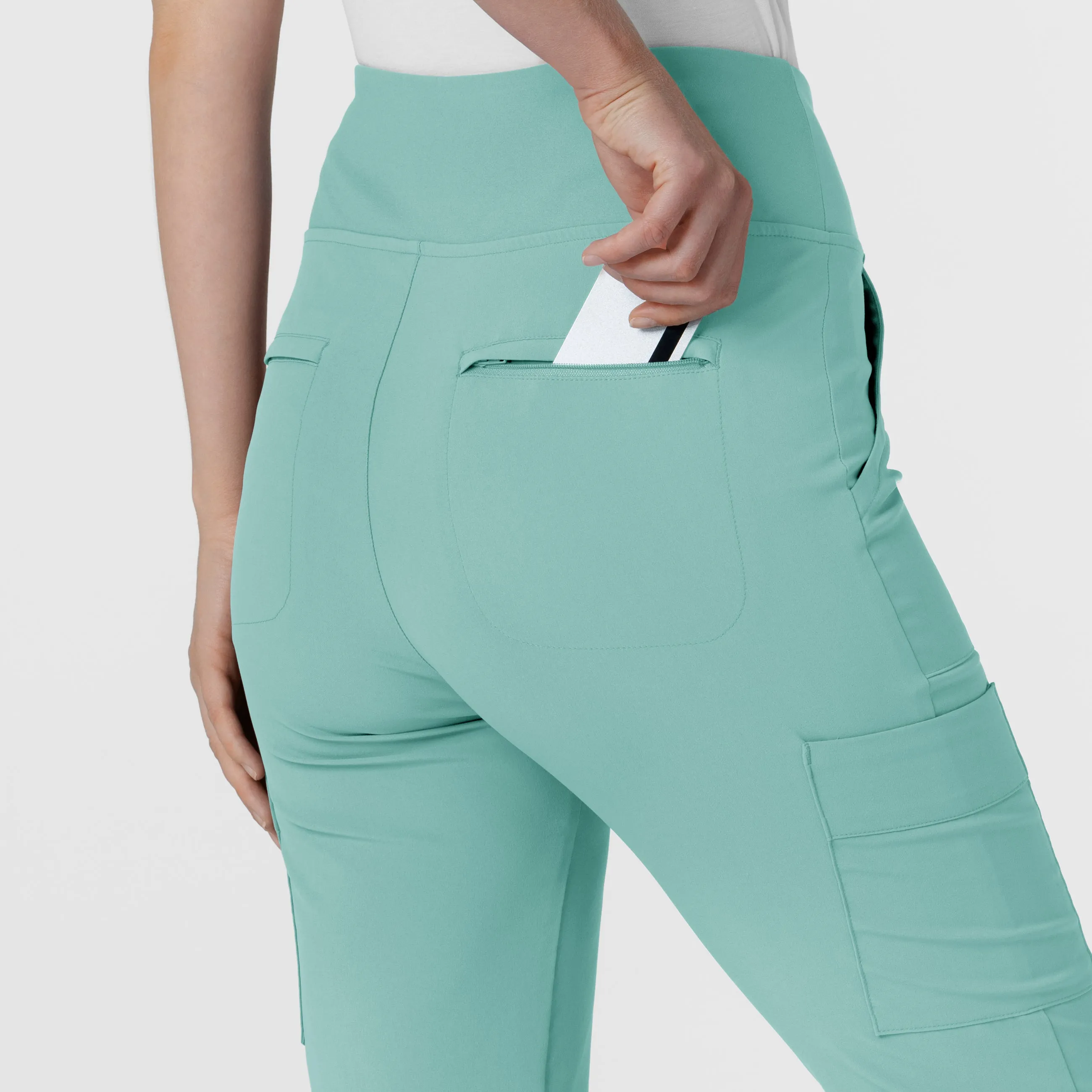 RENEW 5534 Cargo Flare Scrub Pants Turquoise