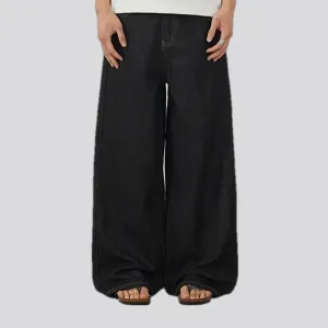 Retro style mid-waist wide men's jeans