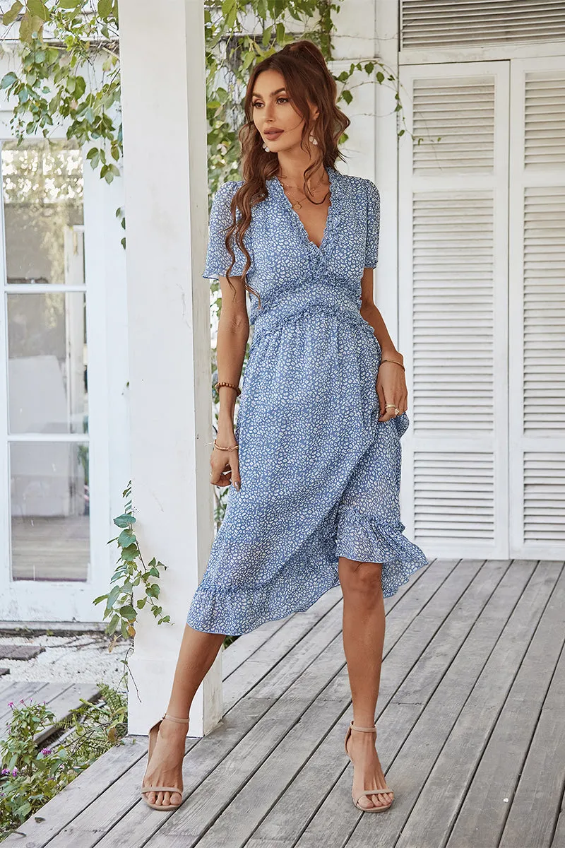 Rosalinda Midi Dress - Sky Blue