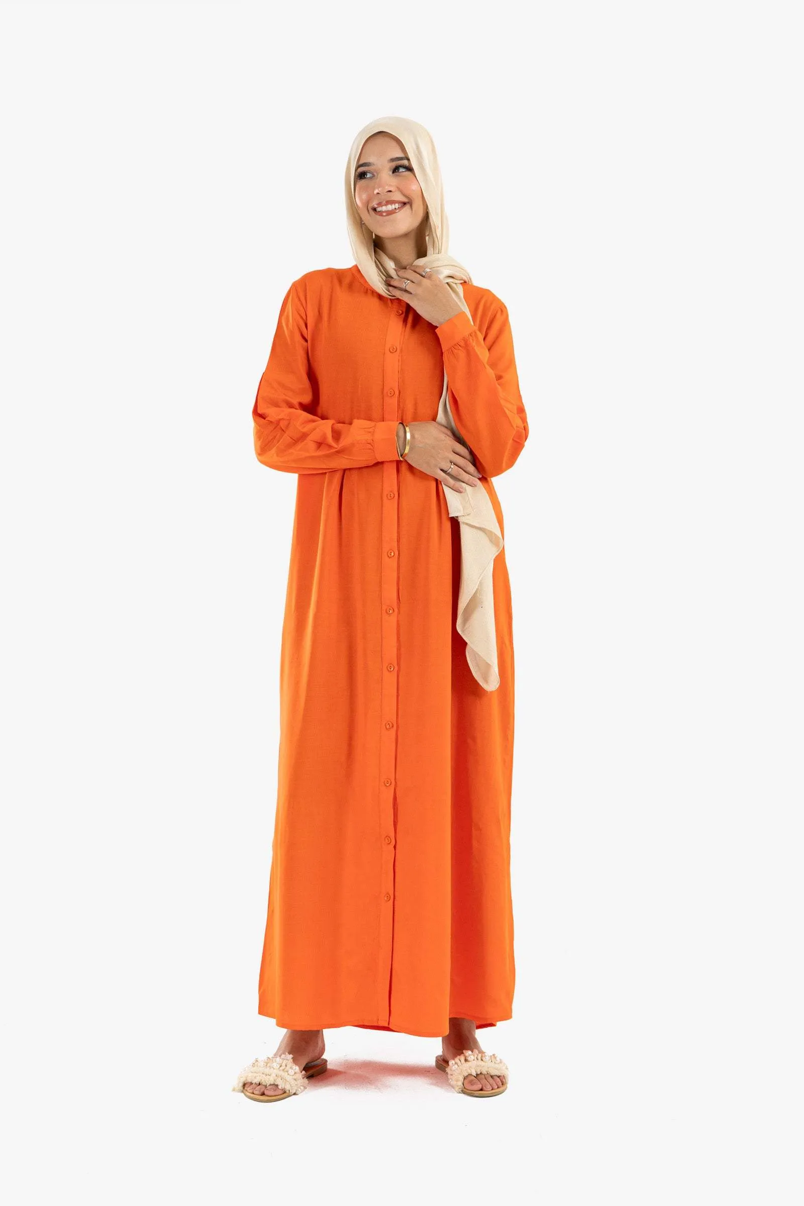 Round Neck Shirt Dress