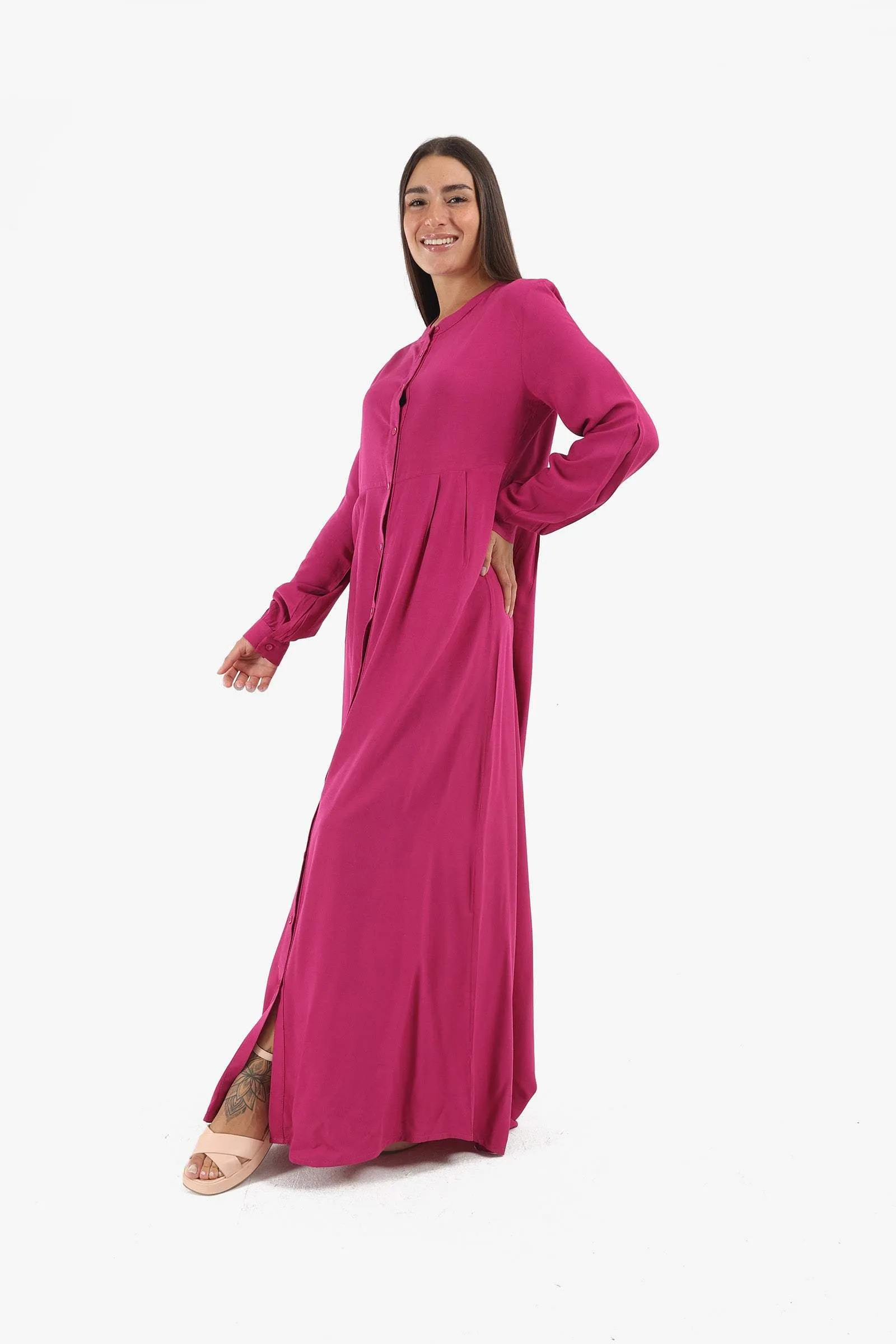 Round Neck Shirt Dress