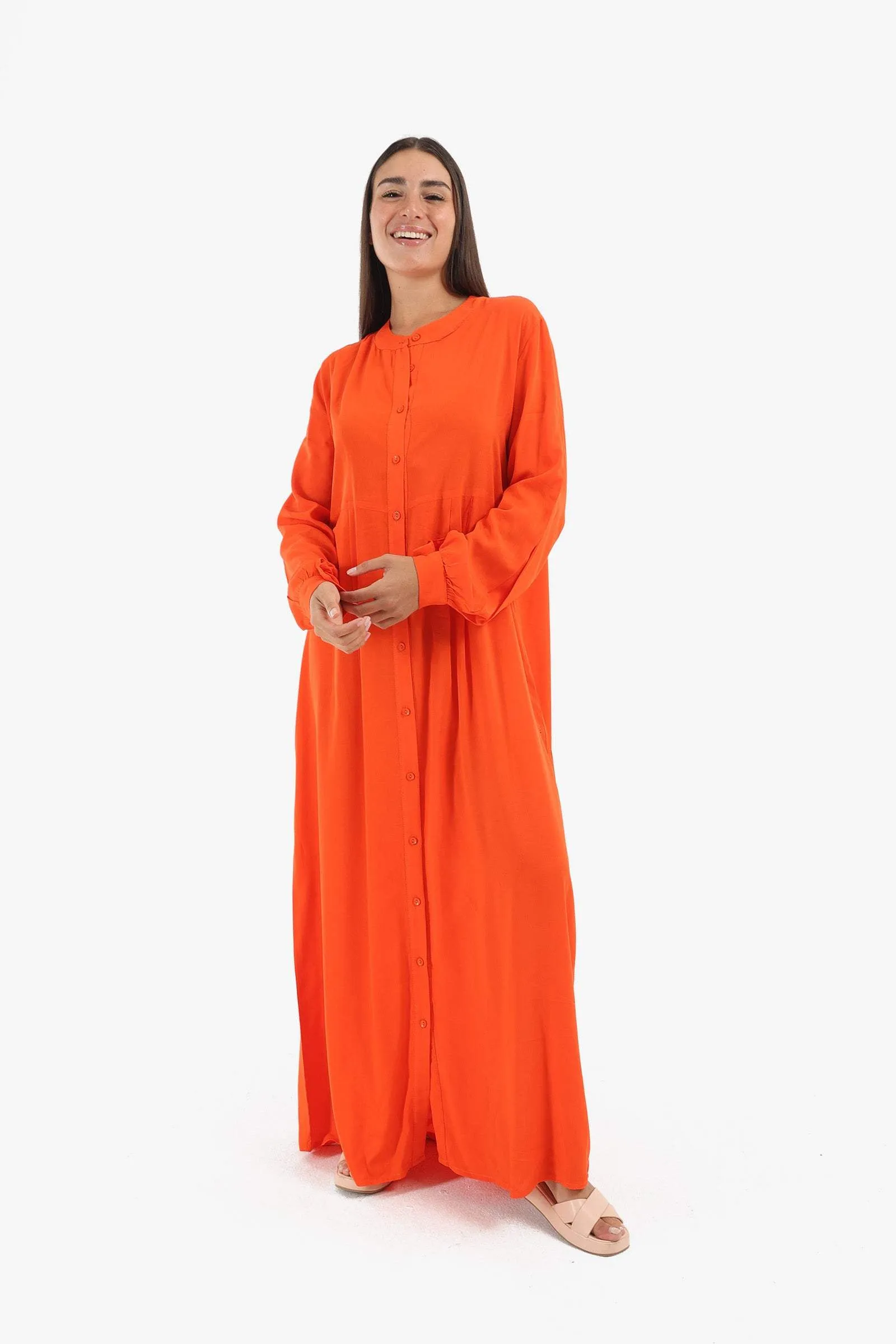 Round Neck Shirt Dress