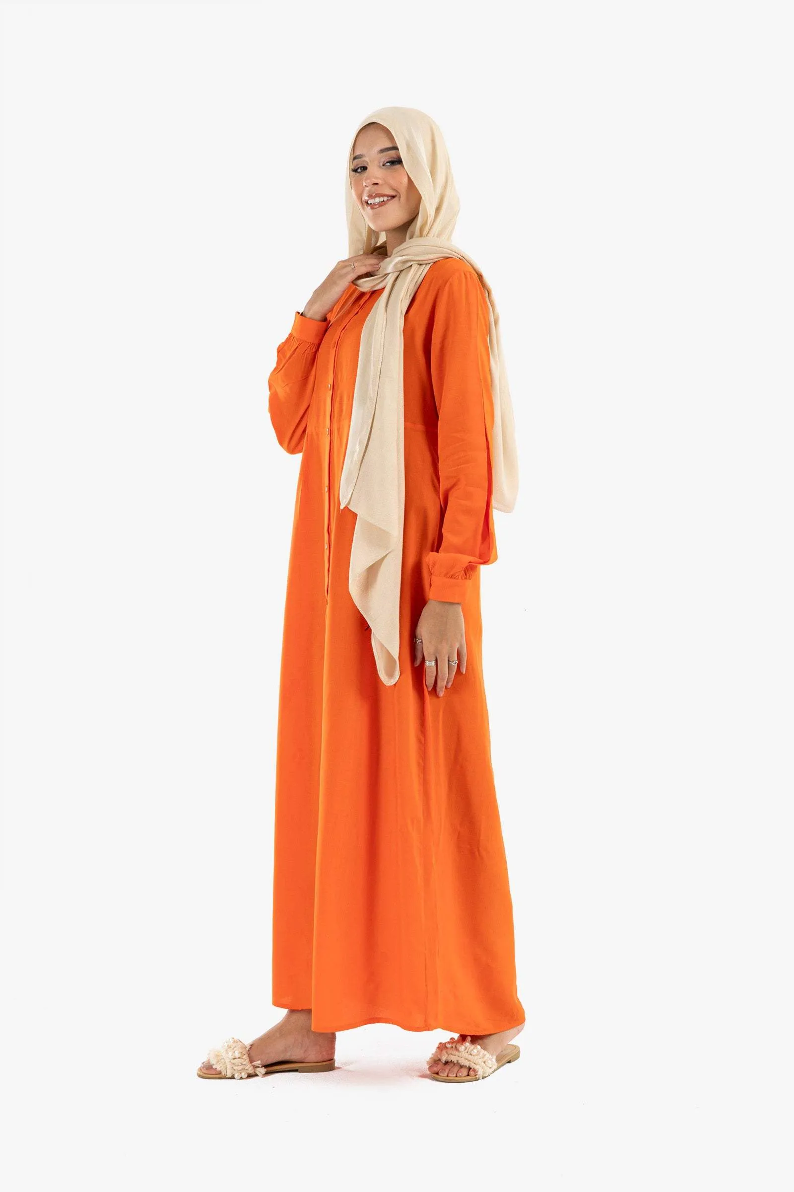 Round Neck Shirt Dress