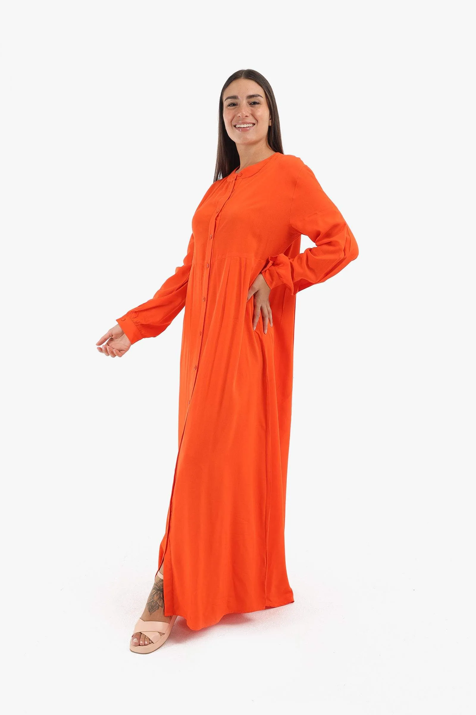 Round Neck Shirt Dress