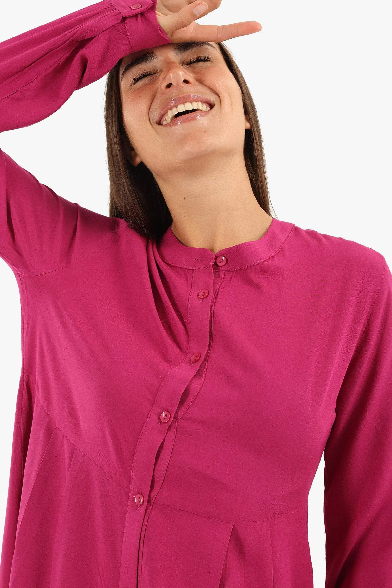 Round Neck Shirt Dress