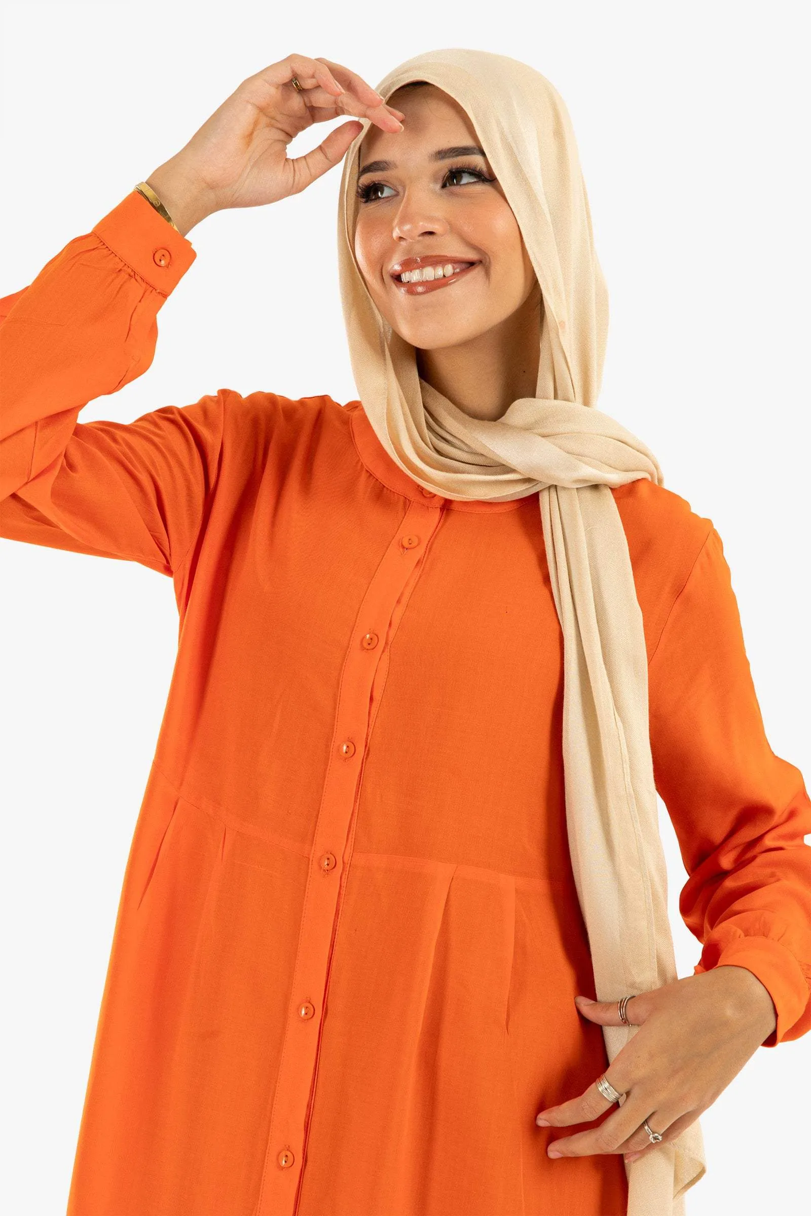 Round Neck Shirt Dress