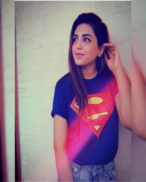 Royal Blue Super Girl Printed T-Shirt For Her