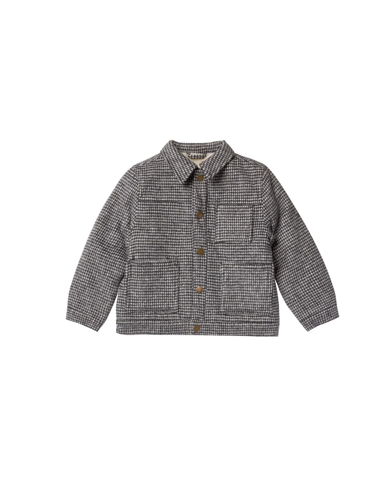 Rylee & Cru - Shearling Chore Coat - Black Houndstooth